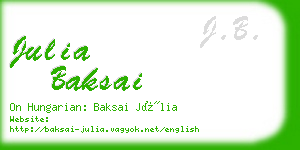 julia baksai business card